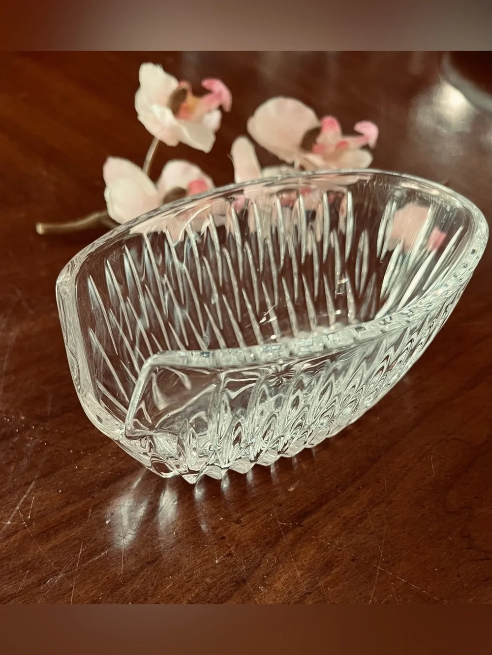 VTG Princess House Highlights Lead Crystal Flatware Holders Set of 4